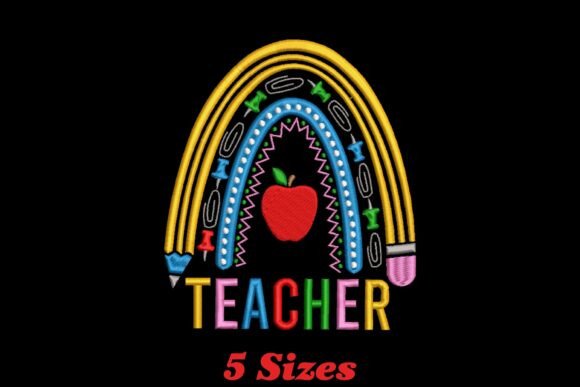 Rainbow Teacher Embroidery Design Review