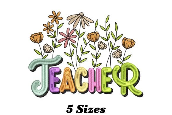 Retro Floral Teacher Embroidery Design Review