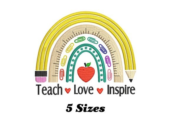 Teach Love Inspire Rainbow Teacher Embroidery Review