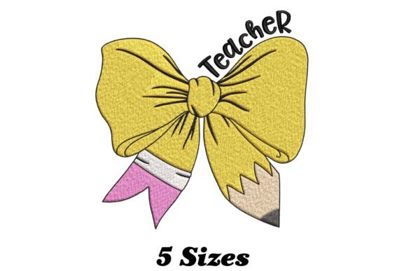 Teacher Pencil Bow Embroidery Design Review